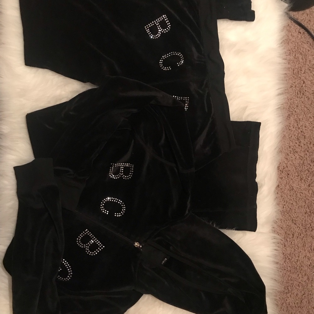 Bcbg velvet track suit
